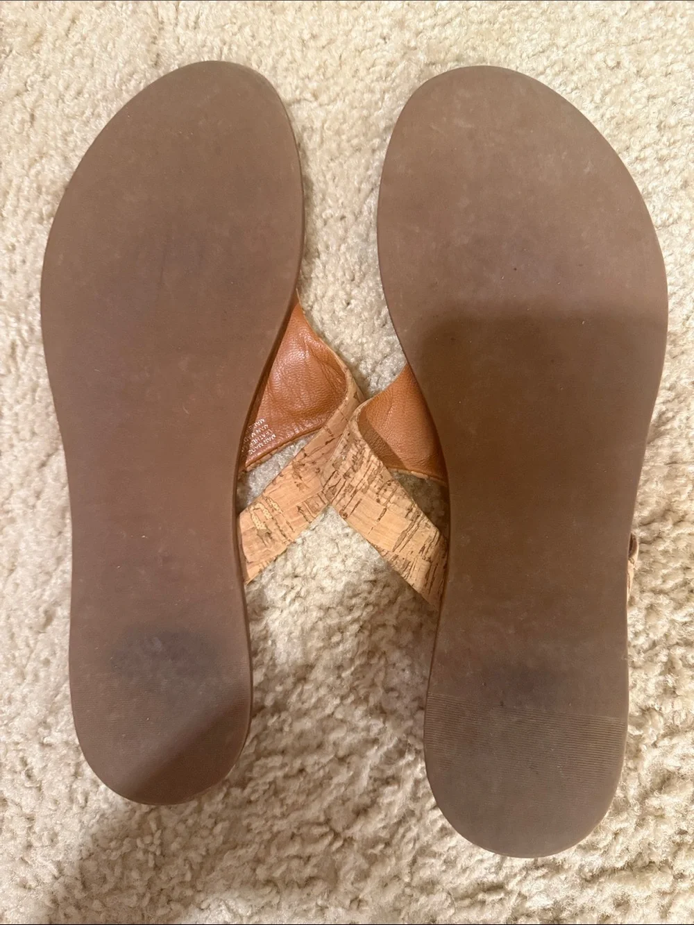 Tory Burch Cork and‎ Leather Slide Sandals sz 8